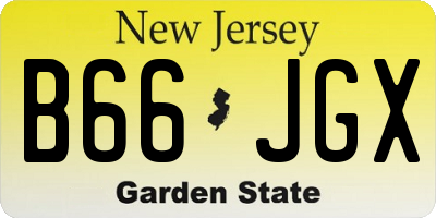 NJ license plate B66JGX