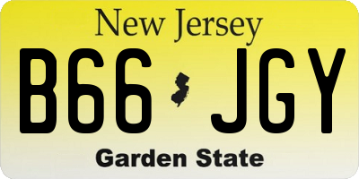 NJ license plate B66JGY