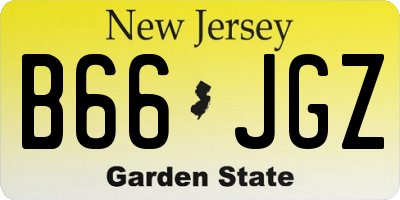 NJ license plate B66JGZ