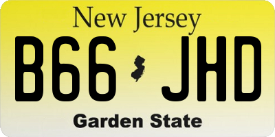 NJ license plate B66JHD
