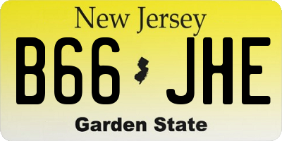 NJ license plate B66JHE