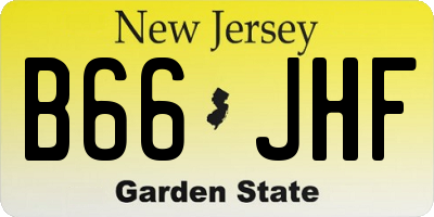 NJ license plate B66JHF