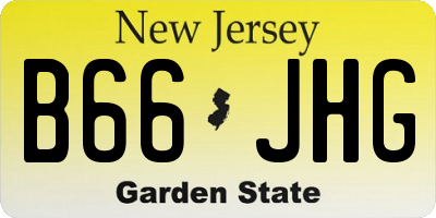 NJ license plate B66JHG