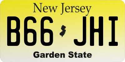 NJ license plate B66JHI