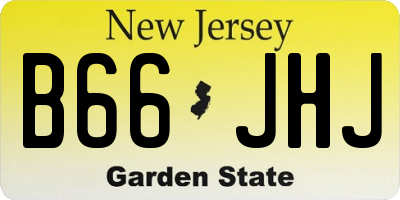 NJ license plate B66JHJ