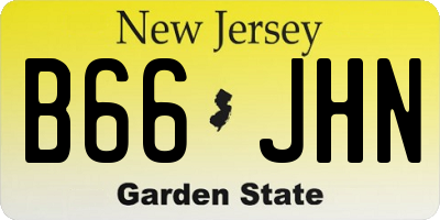 NJ license plate B66JHN