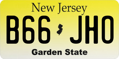 NJ license plate B66JHO