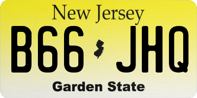 NJ license plate B66JHQ