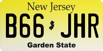 NJ license plate B66JHR