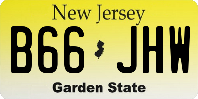 NJ license plate B66JHW