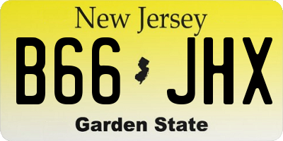 NJ license plate B66JHX