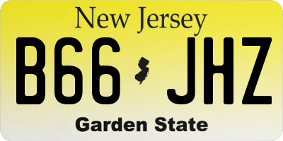 NJ license plate B66JHZ