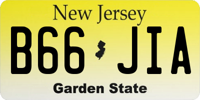 NJ license plate B66JIA