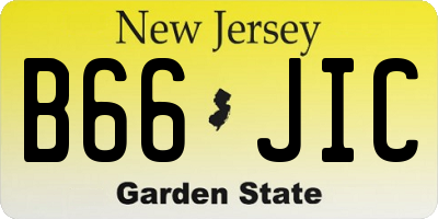 NJ license plate B66JIC