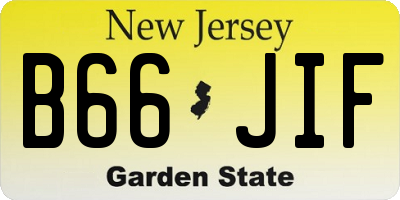 NJ license plate B66JIF