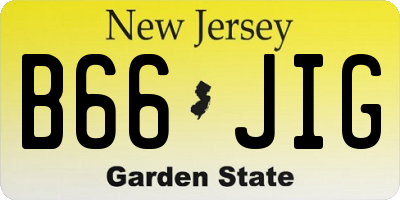 NJ license plate B66JIG