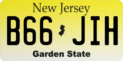 NJ license plate B66JIH