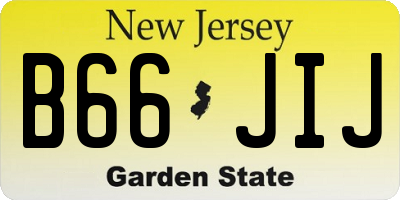 NJ license plate B66JIJ