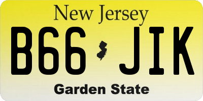 NJ license plate B66JIK