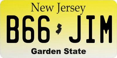 NJ license plate B66JIM