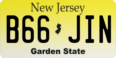 NJ license plate B66JIN