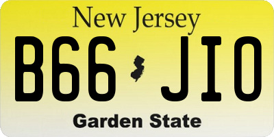 NJ license plate B66JIO