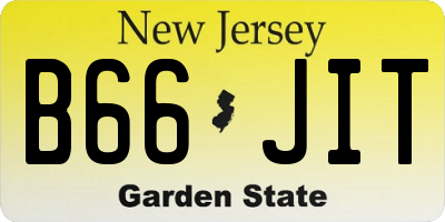 NJ license plate B66JIT