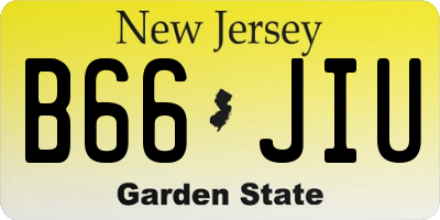 NJ license plate B66JIU