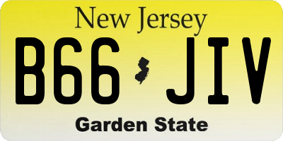 NJ license plate B66JIV