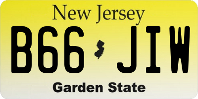NJ license plate B66JIW