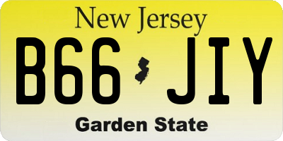NJ license plate B66JIY