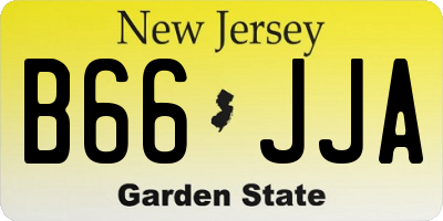 NJ license plate B66JJA