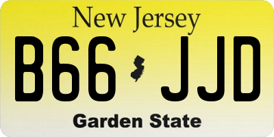 NJ license plate B66JJD