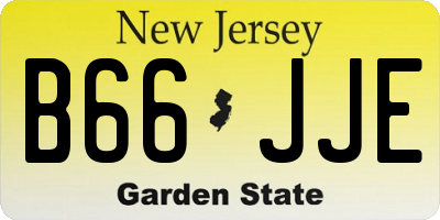 NJ license plate B66JJE
