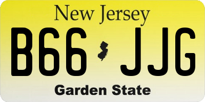 NJ license plate B66JJG