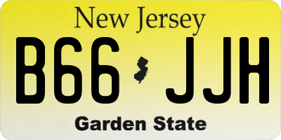 NJ license plate B66JJH