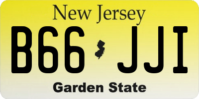 NJ license plate B66JJI