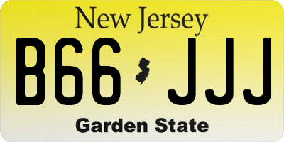 NJ license plate B66JJJ