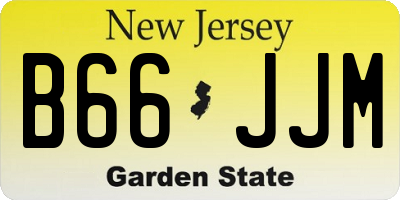 NJ license plate B66JJM