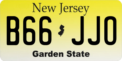 NJ license plate B66JJO