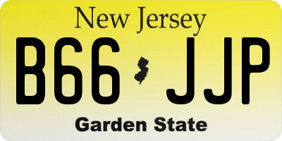 NJ license plate B66JJP