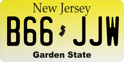 NJ license plate B66JJW