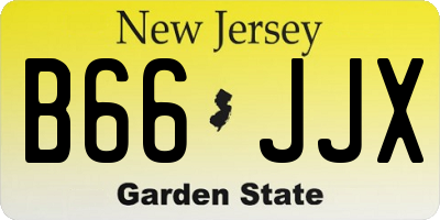 NJ license plate B66JJX