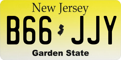 NJ license plate B66JJY