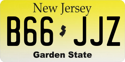 NJ license plate B66JJZ
