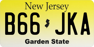 NJ license plate B66JKA