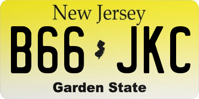 NJ license plate B66JKC