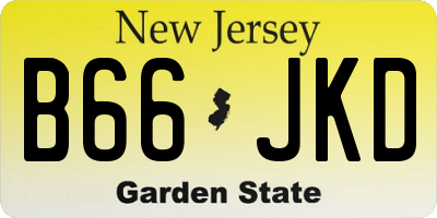NJ license plate B66JKD