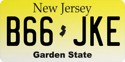 NJ license plate B66JKE