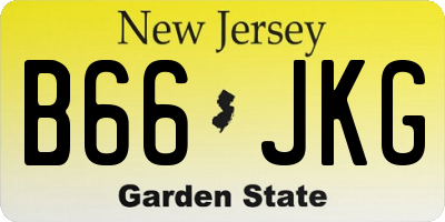 NJ license plate B66JKG